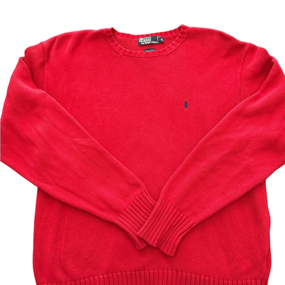 Ralph Lauren Men's Vibrant Red Crewneck Sweater